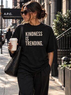 Short Sleeve T-Shirt Avail in M/L/XL/2X/3X Says Kindness Is Trending ⬇️ for PTP